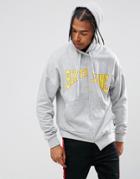 Sixth June Super Oversized Spliced Hoodie In Gray With Logo - Gray