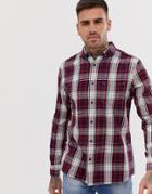 Burton Menswear Shirt In Burgundy Check