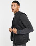 Selected Homme Quilted Vest In Black