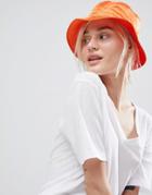 Asos Design Satin Bucket Hat - Orange