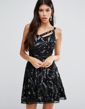 Virgos Lounge Myrna Sequin Dress - Black
