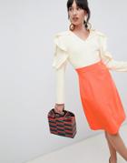 Unique 21 Long Sleeve Color Block Pencil Dress - Multi