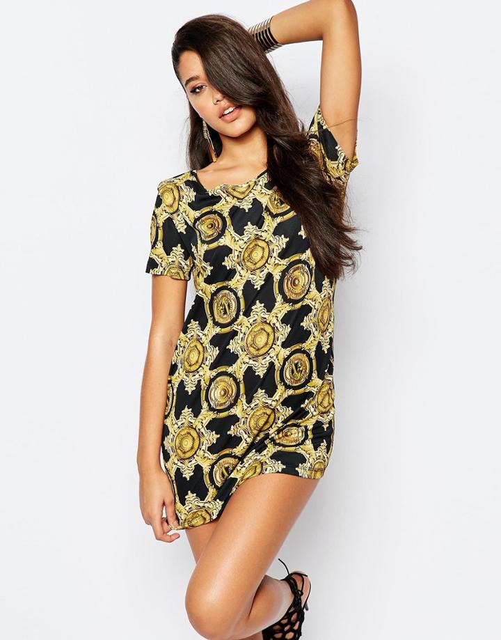 Versace Jeans Ornamental Print T-shirt Dress - Multi