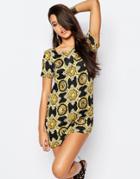 Versace Jeans Ornamental Print T-shirt Dress - Multi