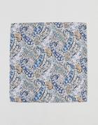 Gianni Feraud Liberty Print Bourton Paisley Pocket Square - Blue