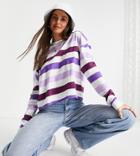 Asos Design Tall Oversized Cut-about Long Sleeve T-shirt Chunky In Purple
