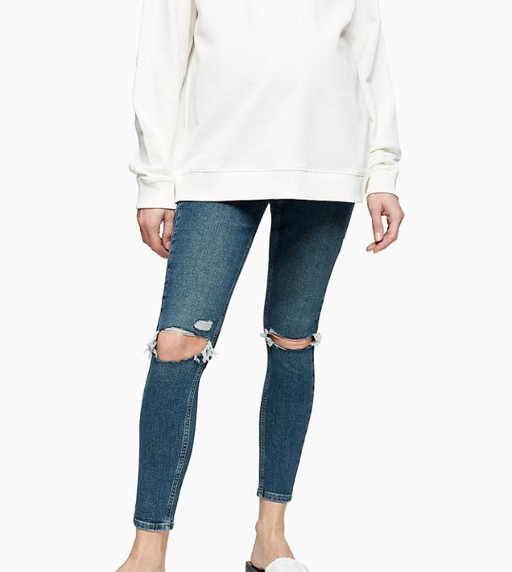 Topshop Maternity Under Bump Jamie Jean In Blue-blues
