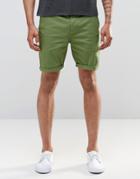 Asos Slim Chino Shorts In Green - Dill