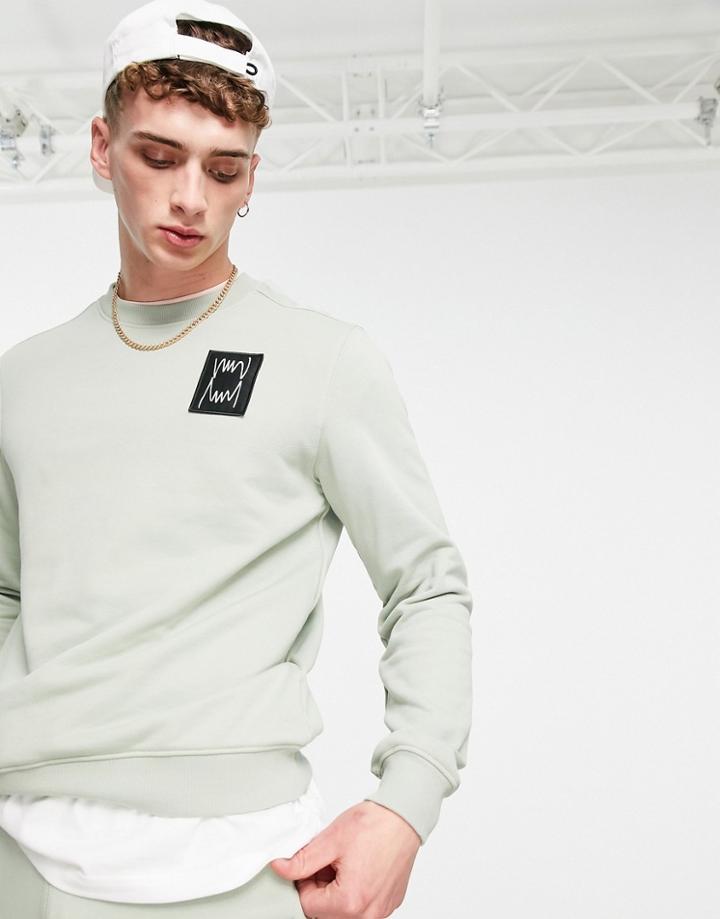 Puma Hoops Oversized Sweatshirt In Sage-green