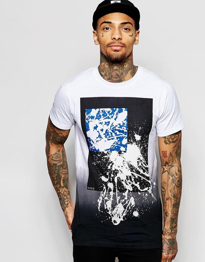 Hero's Heroine Longline T-shirt With Remix Print