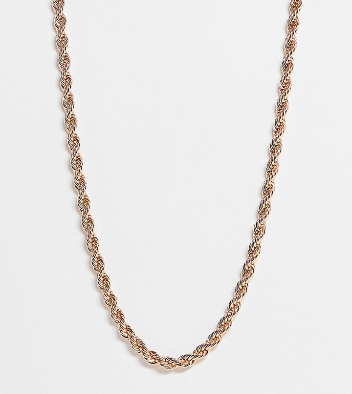Asos Design Curve Necklace In Rope Chain In Gold Tone