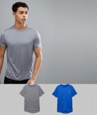 Asos 4505 T-shirt With Quick Dry 2 Pack Save - Multi
