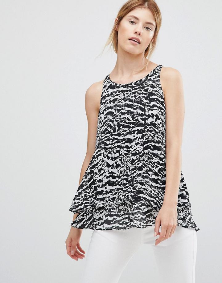 Minimum Dea Printed Sleeveless Tank Top - Black