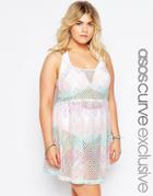 Asos Curve Zig Zag Beach Cami Dress - Multi