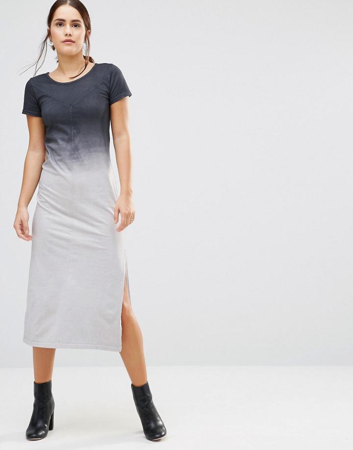 Uncivilised Canyon Ombre T-shirt Maxi Dress - Gray