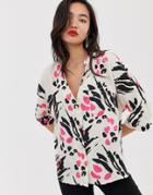River Island Blouse In Pink Print-multi