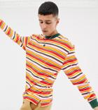 Collusion Long Sleeve Striped T-shirt With Contrast Ringer - Multi