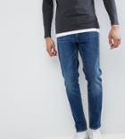 Asos Tall Tapered Jeans In Dark Wash - Blue