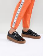 Puma Basket Heart Sneaker In Black Patent - Black