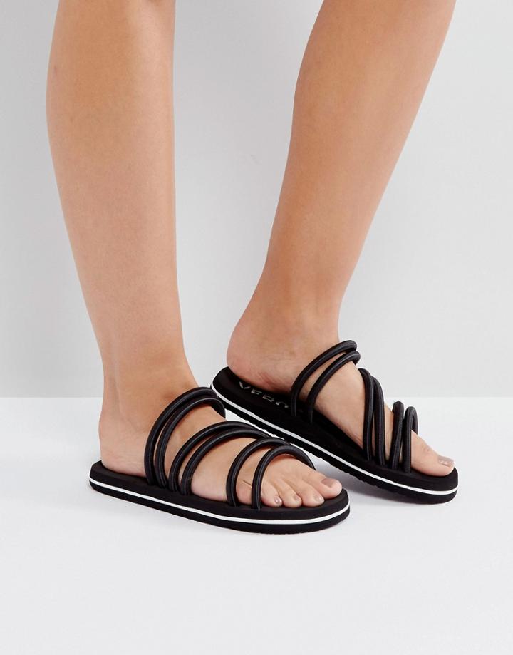 Vero Moda Cross Strap Contrast Sandal - Black