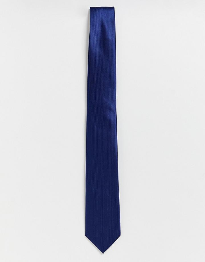 Gianni Feraud Plain Satin Tie-navy