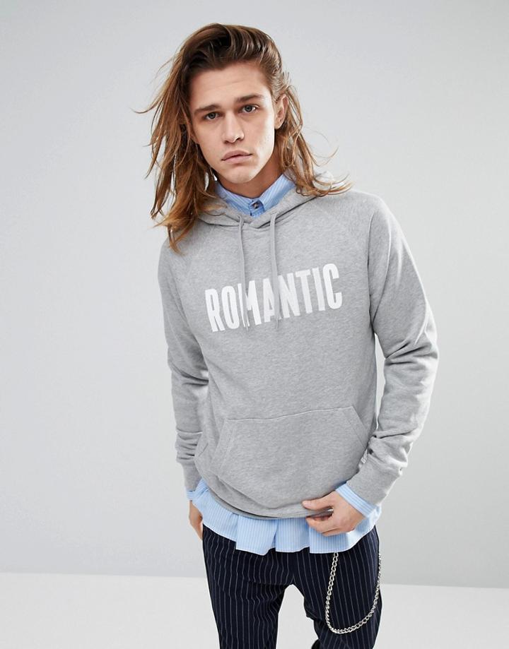 Wood Wood Romantic Hoodie In Gray - Gray