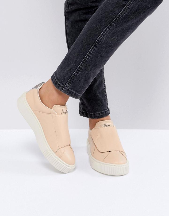 Puma Platform Strap Up Sneaker - Beige