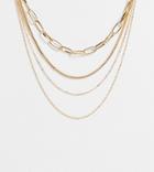 Aldo Eoweiniel Mixed Chain Multi Row Necklace In Gold