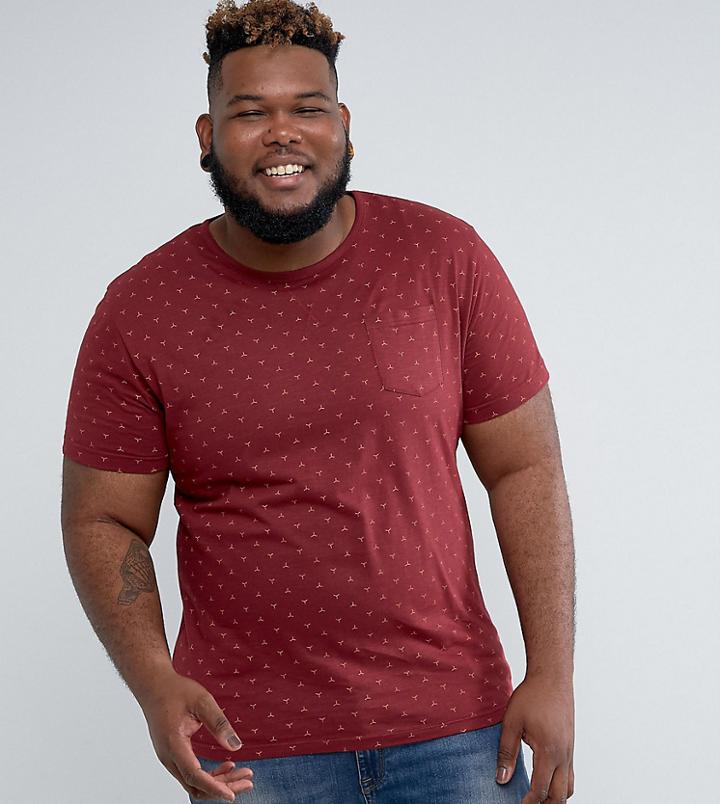 D-struct Plus Geo Print T-shirt With Pocket - Red