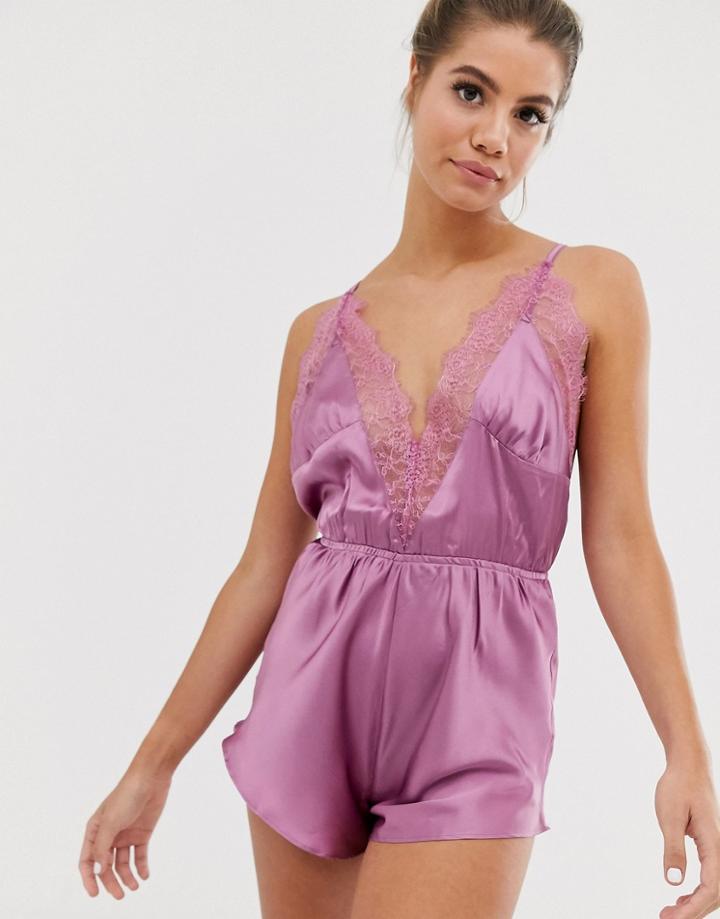 Asos Design Satin & Lace Romper