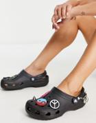 Crocs Classic Shoe In Create Your Peace In Black