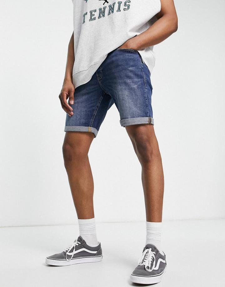 Jack & Jones Denim Shorts In Slim Fit In Mid Blue