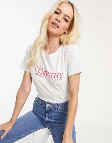 Stradivarius Make Empathy T-shirt In White - White