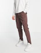 Asos Design Tapered Fit Chinos In Dark Brown