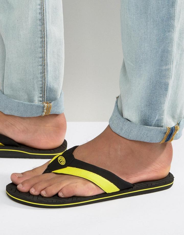 Animal Jekyl Slim Flip Flops - Black