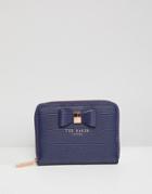 Ted Baker Bow Zip Purse - Navy
