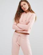 New Look Quilted Hoodie Sweater - Pink