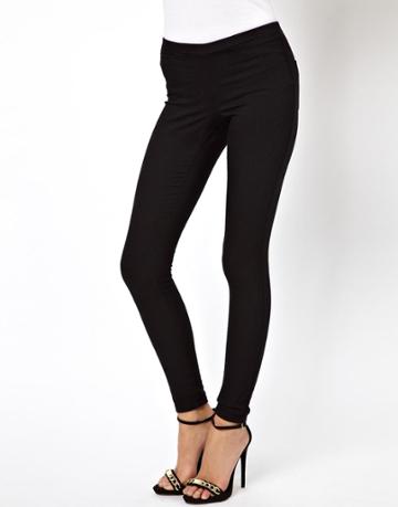 Asos Low Rise Minimal Pull-on Jeggings In Clean Black