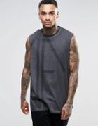 Asos Oversized Sleeveless T-shirt With Dark Future Print - Black
