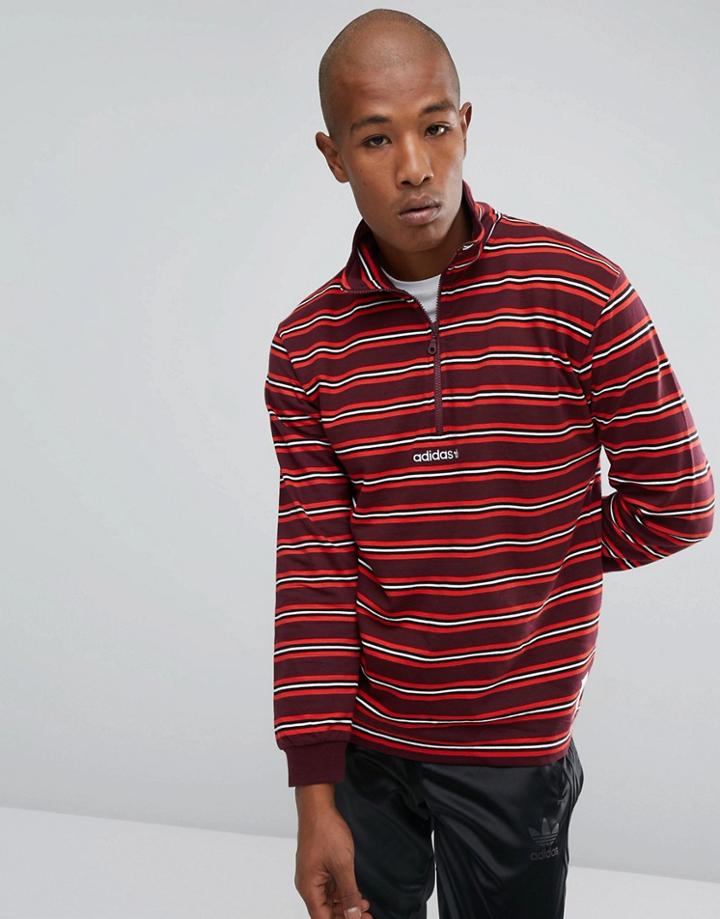 Adidas Originals Pete Half Zip Sweat In Red Bs2272 - Red