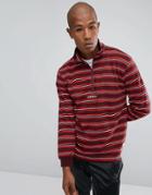 Adidas Originals Pete Half Zip Sweat In Red Bs2272 - Red