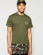 Friend Or Faux Longline T-shirt Camo Cut And Sew Khaki - Green