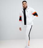 Asos Plus Tracksuit Zip Up Hoodie With Color Blocking/ Super Skinny Jogger - White