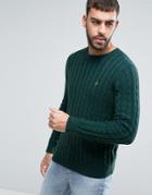 Farah Norfolk Cable Knit Sweater - Green