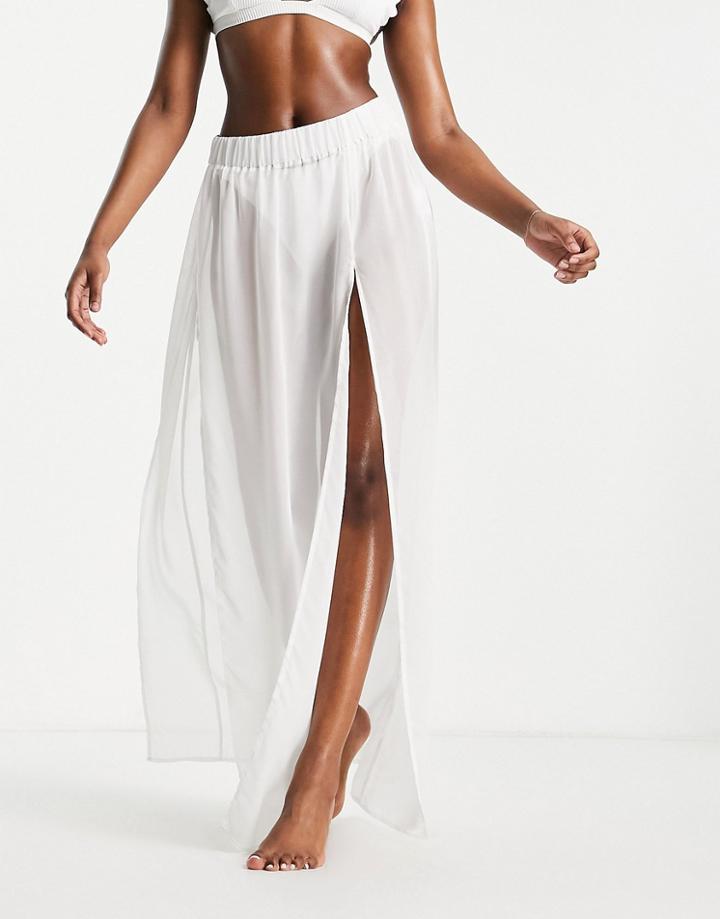 Threadbare Maxi Beach Skirt In White