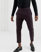 New Look Smart Pants With Side Stripe In Burgundy - Red