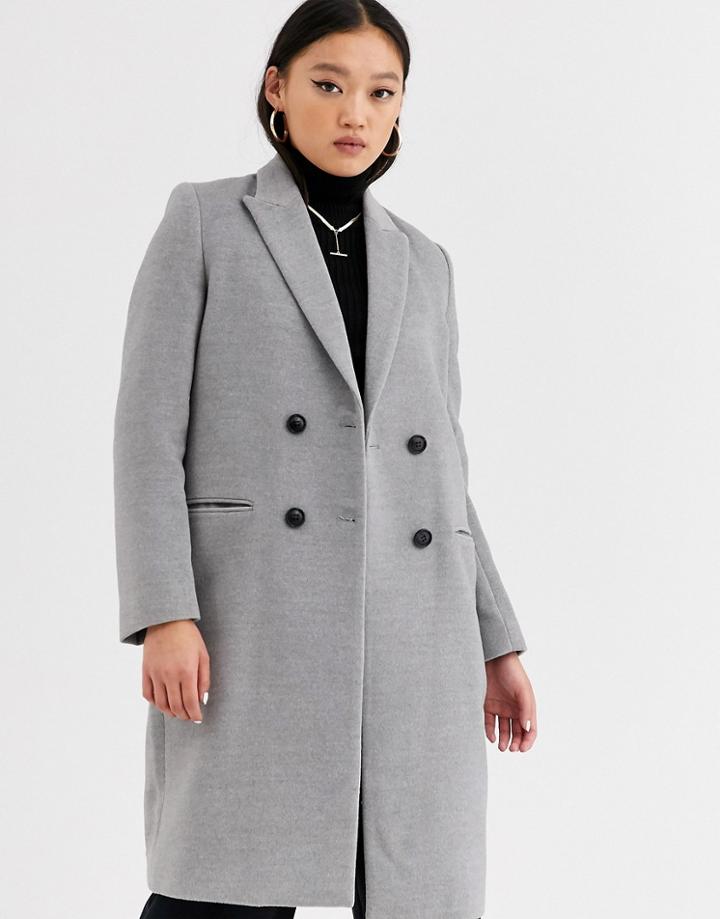 Gianni Feraud Tailored Coat With Orange Reverse Collar-gray