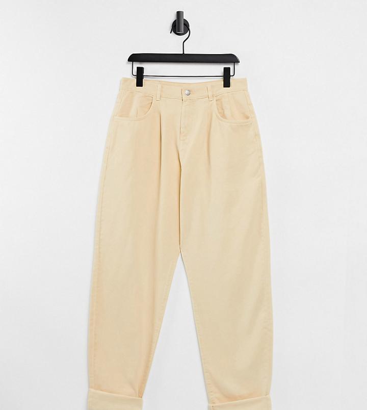 Reclaimed Vintage Inspired The '83 Unisex Relaxed Jean In Pale Yellow