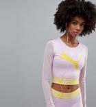 Puma Exclusive To Asos Active Long Sleeve Mesh Top In Lilac - Pink