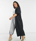 River Island Plus Longline Lightweight Duster Jacket In Black